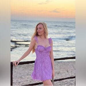 NBD x Naven Ashley Lilac Lace Dress